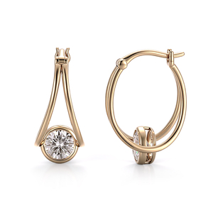 Boucles d'oreilles en gros, fabricant sur mesure, or massif 10k 14k 18k, pendantes, avec diamants de laboratoire ronds, pour femme, mariage - Product Image 2