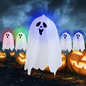 Pafu 2023 Halloween Nacht Opknoping Spooklampen Thuis Buiten Gloeiend Decor Led Lights Horror Feest Tuinlantaarn