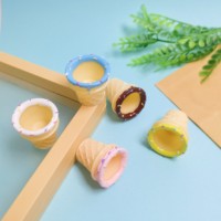 100 Buah Miniatur Model Kerucut Es Krim Resin Simulasi Mini untuk Rumah Boneka, Aksesoris Kawaii untuk Dekorasi Meja, Rumah, dan Casing Ponsel, Aksesoris DIY