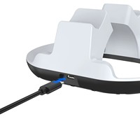 NOUVEAU Support de charge rapide pour manette PS5, station de charge sans fil avec câble USB et modes d'éclairage, affichage LED