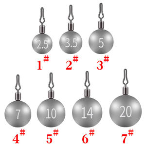 ลูกตุ้มตกปลาแบบทรงกลม น้ำหนัก 2.5 กรัม 3.5 กรัม 5 กรัม 7 กรัม 10 กรัม 14 กรัม 20 กรัม พร้อมคลิปหนีบกันสายพันกัน ติดตั้งง่าย อุปกรณ์ตกปลา - Product Image 1