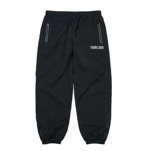 Lightweight Breathable Baggy Nylon <strong>Sports</strong> Track Pants Athletic Joggers Black Zipper Pockets Adjustable Cuff <strong>Trousers</strong> for <strong>Men</strong> - Product Image 1