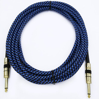 Câble de guitare TS 6,35 mm, cordon d'instrument mâle-mâle 1/4 pouce pour basse électrique, ampli, pédale, enregistrement en studio