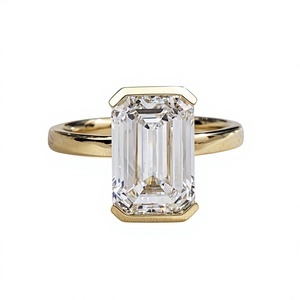 Tishya Diamond Custom IGI Certificate <b>14K</b> Solid <b>Gold</b> Emerald Cut 5CT E VS1 Lab Grown Diamond Unisex Luxury <b>Ring</b> for - Product Image 4