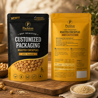 Digitale print staande pouch verpakking met hersluitbare ritssluiting voor kikkererwten, snacks, snoep, noten, granola, retail levering