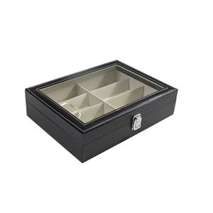 High-end MDF/Pu Leather 8 Slot Handmade Sunglasses Watch Organizer Multi-function Watch Stand Box Jewelry Display - Product Image 2