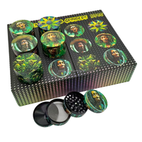 Moulin à herbes multi-designs 63 mm, 4 pièces, avec boîte cadeau – Vente en gros pour accessoires de fumeurs