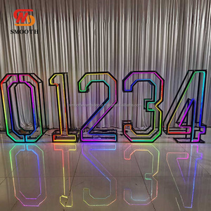 ไฟตกแต่งตัวเลข RGB เรียบหรู ขนาด 4 ฟุต พร้อมกรอบโลหะสีดำขนาดใหญ่ สำหรับงานปาร์ตี้ - Product Image 3