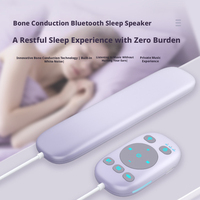 Haut-parleur de sommeil à conduction osseuse sous oreiller Bluetooth 5.4, machine d'aide au sommeil à bruit blanc, 26 sons de la nature, télécommande, carte TF