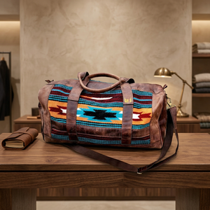 Genuine Leather Saddle <b>Blanket</b> Duffel Outdoor Travel Bag Western Unisex Fashion Foldable Breathable Multifunctional Spacious - Product Image 2