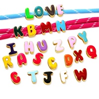 Breloques Lettres Alphabet Colorées SongYi avec Cordon Tressé pour Bijoux et Accessoires de Mode Personnalisés