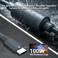 Kabel Daya USB-C ke DC untuk StarLink, Cocok untuk Input USB-C Mini Starlink, Konektor DC 5521 Male-to-male Tahan Air