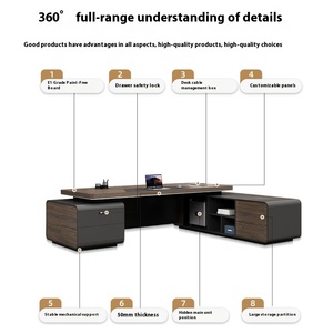 Light Luxury High-End Simple Modern Boss Desk Chair <strong>Set</strong> for Office Villa President <strong>Chairman</strong> Boss Table - Product Image 4
