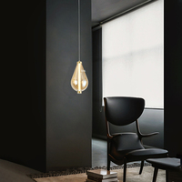 Lustre moderne pour escalier, plafonnier rond de taille moyenne en fer et verre, suspension LED pour villa, salon, or fumé