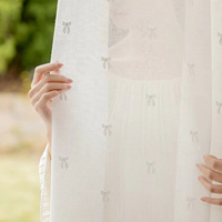 Voilage Jacquard Blanc Effet Lin, Filtrant la Lumière, pour Chambre et Salon, Taille Personnalisée, Décoration Intérieure