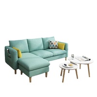 Canapé en tissu économique pour petit appartement, style nordique moderne, en forme de L, amovible et lavable, pour trois à quatre personnes, chambre à coucher, salon