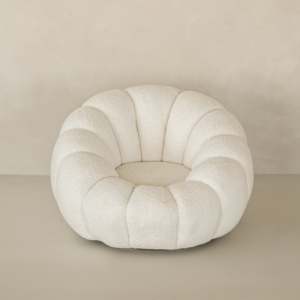 Sofá Cama Giratorio de Terciopelo Blanco Moderno y Lujoso para Sala de Estar, Dormitorio, Oficina en Casa o Bar - Product Image 5