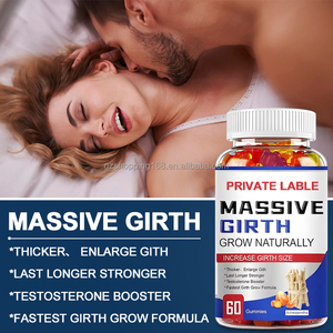 プライベートレーベルの男性大規模な胴回りが自然に成長し、胴回りのサイズが厚くなり、最後に強くなったアシュワガンダグミ - Product Image 2