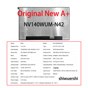 Monitor Lcd 14 "1920*1200 EDP 30Pin Pengganti LP140WU4 SPD1 SPH1 LP140WU2 SPD1 NE140WUM N6P B140UAN02.1 N140JCA EEK EEP EEQ - Product Image 5