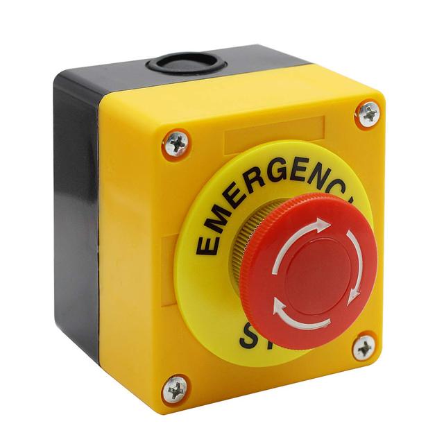 Push Button Station  2 Position 1NO 1NC Momentary Emergency Stop Push Button Switch 40mm Red Mushroom 1PCS