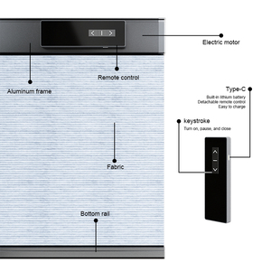 Nhà Máy Giá cơ giới điện không dây rèm cửa sổ màn tổ ong Shades lên và xuống Shading kỹ thuật màu đen - Product Image 2