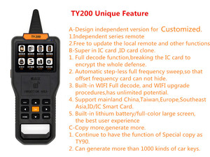 자동차 키 하이 퀄리티 범용 다기능 자물쇠 도구 키 프로그래머 원격 제어 복제기가있는 Foyum TY200 - Product Image 6