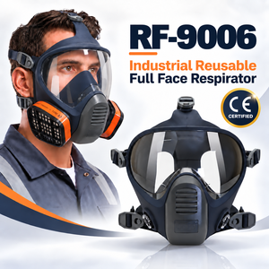 Respirador con filtro dual P3, máscara reutilizable contra polvo y gas, máscara química con certificación CE, máscara de protección facial completa - Product Image 1