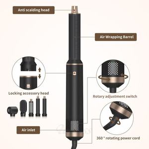 Brosse à friser 5 en 1 interchangeable avec logo personnalisé Brosse à friser Sèche-cheveux électrique 110000 tr/min Airstyler - Product Image 4