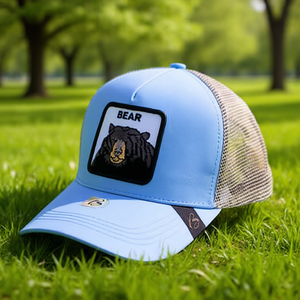 Cappello trucker con ricamo orso, 6 pannelli, regolabile, in rete, per adulti, unisex, primavera estate, casual, in poliestere e cotone - Product Image 2