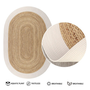 พรมหวายทะเลคุณภาพสูงจากจีน รูปทรงวงรีคลาสสิก ผลิตจากวัสดุธรรมชาติ เป็นมิตรกับสิ่งแวดล้อม ขนาดใหญ่ หรูหรา ถักทออย่างประณีต ป้องกันแบคทีเรีย - Product Image 2