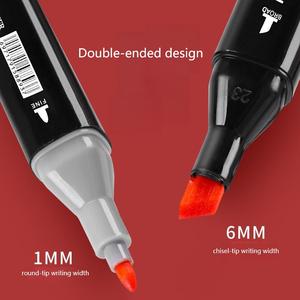 ปากกามาร์กเกอร์สำหรับวาดเขียนสีแบบถาวรหัวคู่24 48 60 80 120 168 262สีสำหรับศิลปิน - Product Image 3