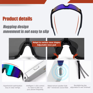 QY-PRO1 Smart Glasses Music Player Language Assistant <b>Wireless</b> Bluetooth 2-in-1 Riding Style Bluetooth Glasses - Product Image 6