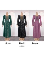 Robe de soirée longue élégante, robe de soirée ornée de strass, vêtements musulmans pour femmes, robe grande taille