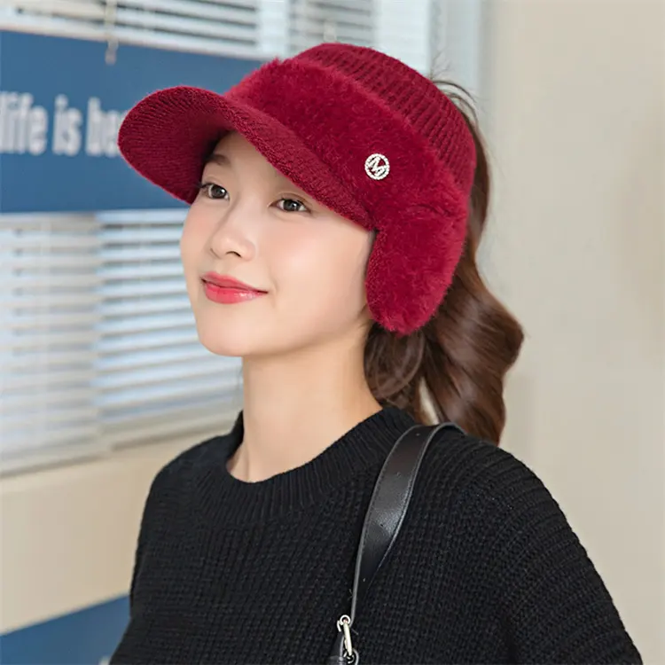 Women Winter Hat Skullies Beanies Hats Winter Beanies For Men Women Wool Scarf Caps Balaclava Keep Face Warmer Knitted Hat