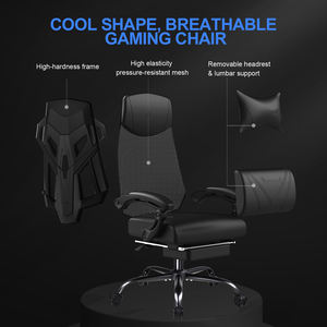 Sillas de videojuegos de alta calidad para adultos, <span class=keywords><strong>silla</strong></span> de jugador con reposapiés, función de masaje grande y alto, soporte <span class=keywords><strong>Lumbar</strong></span> - Product Image 4