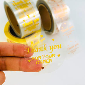 Etichette adesive in rotolo <span class=keywords><strong>di</strong></span> carta personalizzate Skyline Round Kraft <span class=keywords><strong>grazie</strong></span> adesivi per affari - Product Image 3