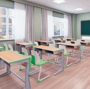 Muebles de Aula Universitaria de Nuevo Diseño, Mesa de Estudio para Estudiantes, Escritorio y Silla Escolar - Product Image 1