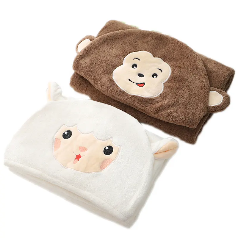 Nieuwe 2022 Baby Handdoeken Leuke Cartoon Dier Aap Schapen Goedkope Katoen Flanel Baby Deken Hooded Handdoek Groothandel