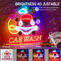 Enseigne néon pour lavage auto à fixer au mur - Lumière LED ultra-lumineuse pour le detailing automobile, les stations-service, les ateliers de réparation et les mancaves |   Enseignes néon personnalisées
