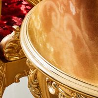 Table d'appoint vintage européenne en bois massif sculpté, table basse ronde pour salon, petite table ronde d'angle pour hôtel