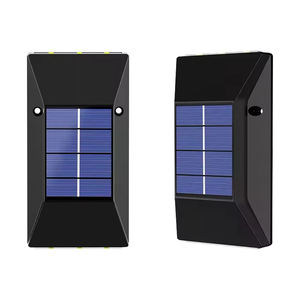 Appliques murales d'extérieur haut et bas Lampe à 6 LEDs Détecteur de mouvement de jardin Sécurité pour clôture de patio Garag Lumière de jardin à LED solaire - Product Image 1