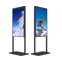 Exhibidor de Carteles Publicitarios de Doble Cara de 49 Pulgadas, Pantalla LCD de Alta Luminosidad de 3000 Nits, Señalización Digital de Pie