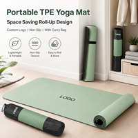 Tapis de yoga TPE peu encombrant, antidérapant et léger, enroulable, pour la maison, la salle de sport et le studio – Vente en gros