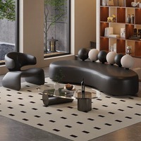 Canapé moderne en tissu incurvé avec forme unique Mobilier d'intérieur confortable et épais pour bureau, hôtel, appartement, salon