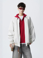 Blouson Bomber Homme 2-en-1 Détachable à Col Montant et Capuche, Style Baseball, Cargo, Vêtement de Travail Décontracté, Hiver