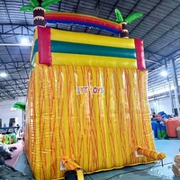 Perosotan Air Tiup Komersial dengan Kolam Cipratan, Perosotan Raksasa untuk Anak-anak dan Dewasa, Peralatan Taman Air Halaman Belakang, PVC