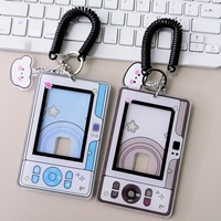 Porte-clés photo en acrylique 3-en-1 motif dessin animé, support de carte photo Kpop, porte-carte de crédit en forme d'appareil photo, étui de protection, accessoire de sac nuage