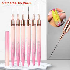 Pinceau à liner pour ongles en métal rose et violet dégradé, pointe ultra-fine, stylo de peinture pour fleurs, pour la décoration d'ongles en détail - Product Image 1