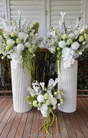 Bouquet de fleurs artificielles blanches et vertes en gros pour mariage, centre de table, arrangement floral décoratif