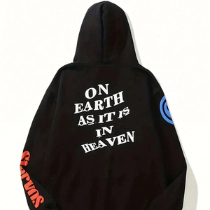 Sudaderas con capucha OEM de alta calidad para hombre 100% algodón mezclado invierno liso venta al por mayor bolsillos delanteros sólidos pesados - Product Image 1